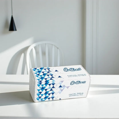 Collins Facial Tissue – Nylon Pack | 4 Packs × 500 Sheets, 1-Ply | Soft & Strong Everyday Tissues | 4 Pack Value Bundle - Damoo