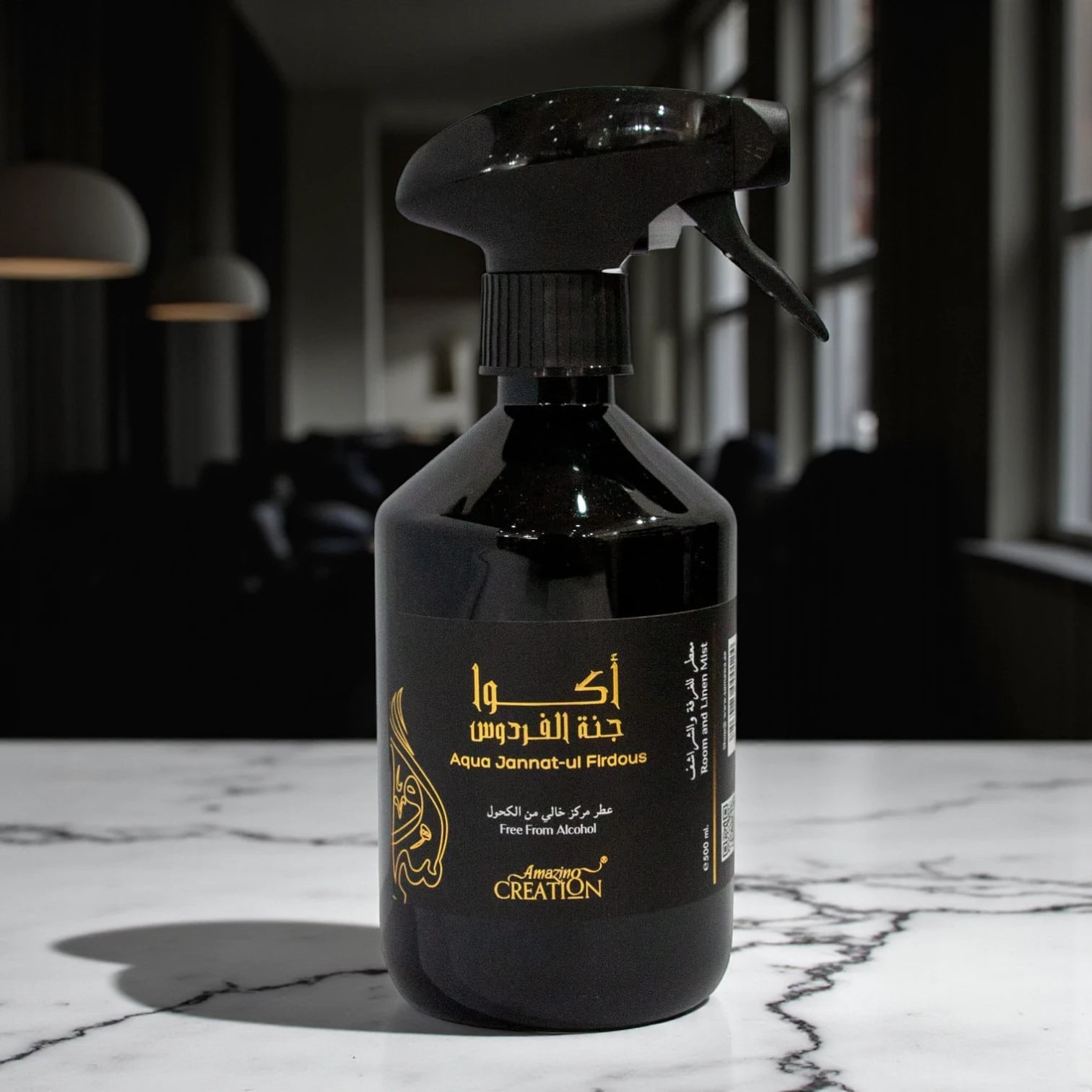 Amazing Creation Aqua Jannat Ul Firdous Room And Linen Mist, Room Freshener 500ml – Alcohol Free - Damoo