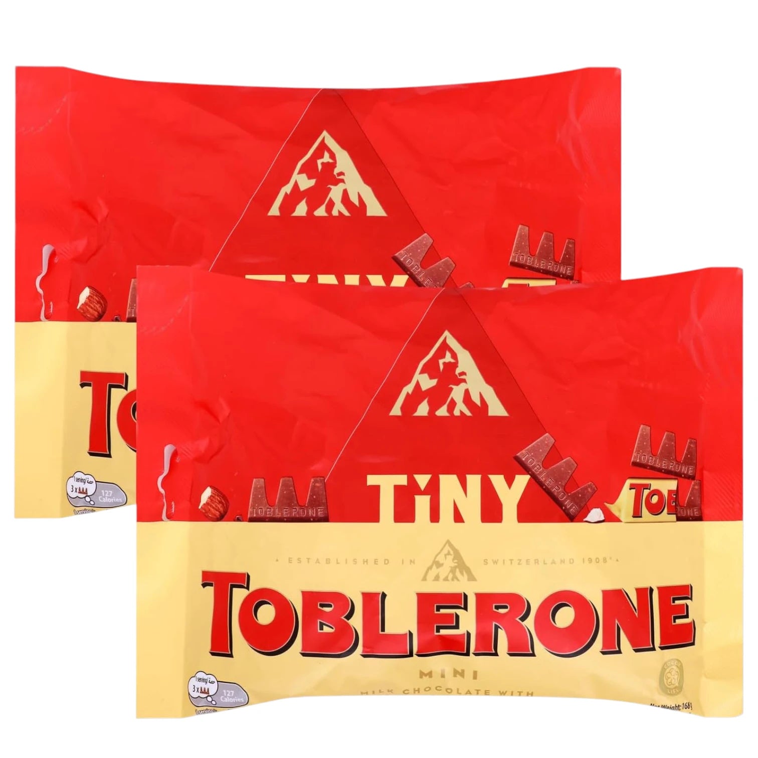 Toblerone Milk Chocolate Mini Bars – Honey & Almond Nougat, 2 x 168g Special Offer Pack - Damoo