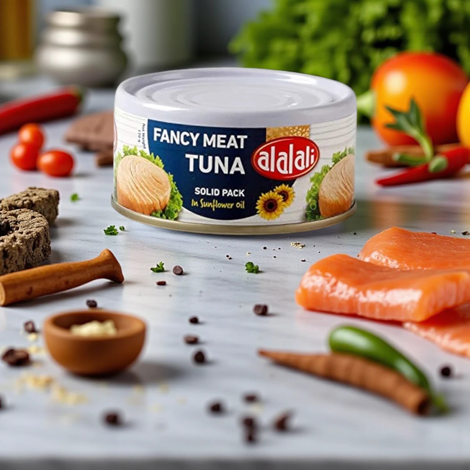 Al Alali Fancy Meat Tuna in Sunflower Oil – 170g | High-Protein, Omega-3 Rich, Tender Light Meat Tuna for Sandwiches, Salads & More - Damoo