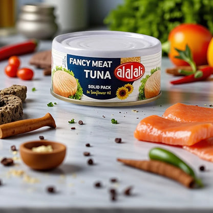 Al Alali Fancy Meat Tuna in Sunflower Oil – 170g | High-Protein, Omega-3 Rich, Tender Light Meat Tuna for Sandwiches, Salads & More - Damoo