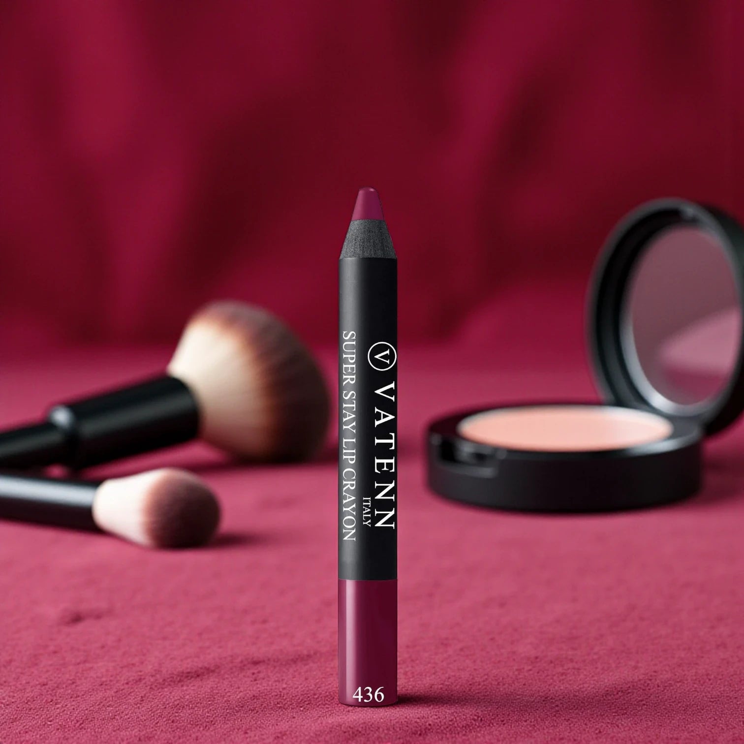 Vatenn Italy Super Stay Lip Crayon 436 Oklahoma | 18Hr Long-Lasting Matte Lipstick | Waterproof, Smudge-Proof, Non-Drying Lip Color - Damoo