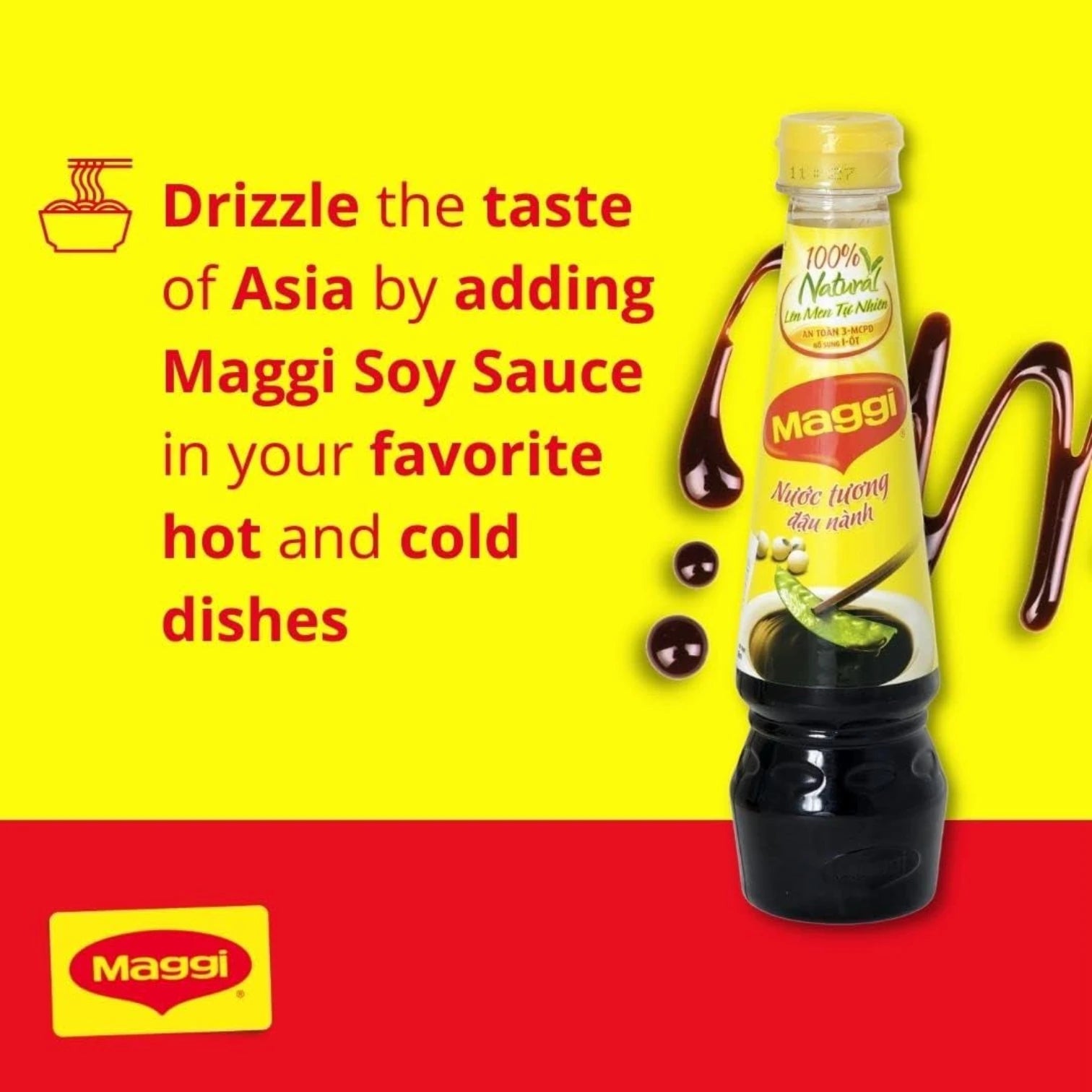 Maggi Soy Sauce 300ml – Naturally Fermented Soy Condiment for Asian Cooking, Dipping & Marinades | No Artificial Colors or Flavors - Damoo