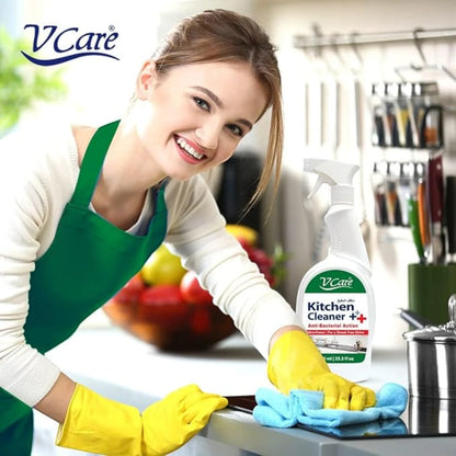 V Care Kitchen Cleaner Trigger Spray – Anti-Bacterial, Safe & Powerful, 750ml (Pack of 2) | Sparkling Clean Surfaces, Disinfects & Sanitizes Quickly