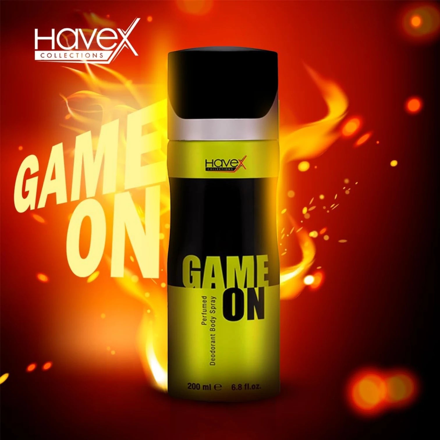 Havex Game On Perfumed Deodorant Body Spray for Men – Bold Spicy & Sizzling Fragrance, Long-Lasting Freshness & Everyday Confidence Booster, Premium Perfume Quality, 200ml Spray Can - Damoo