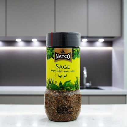 Natco Dried Sage Leaves – 25g | Aromatic Culinary Herb in Sealed Jar | Perfect for Roasts, Stuffing, Sauces & More - Damoo