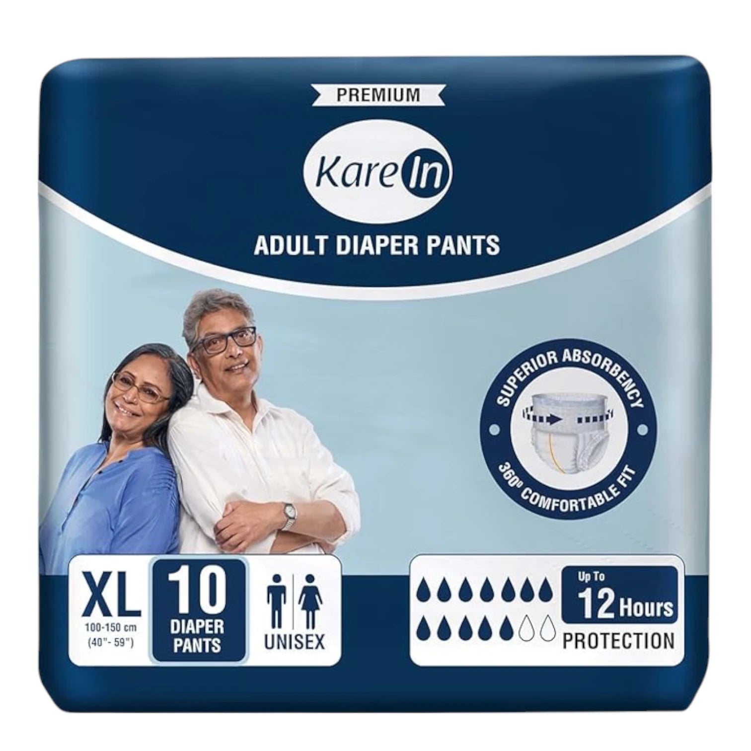 KareIn Adult Diaper Pants XL – Unisex, 10 Count | Up to 12-Hour Protection, Superior Absorbency & Wetness Indicator - Damoo