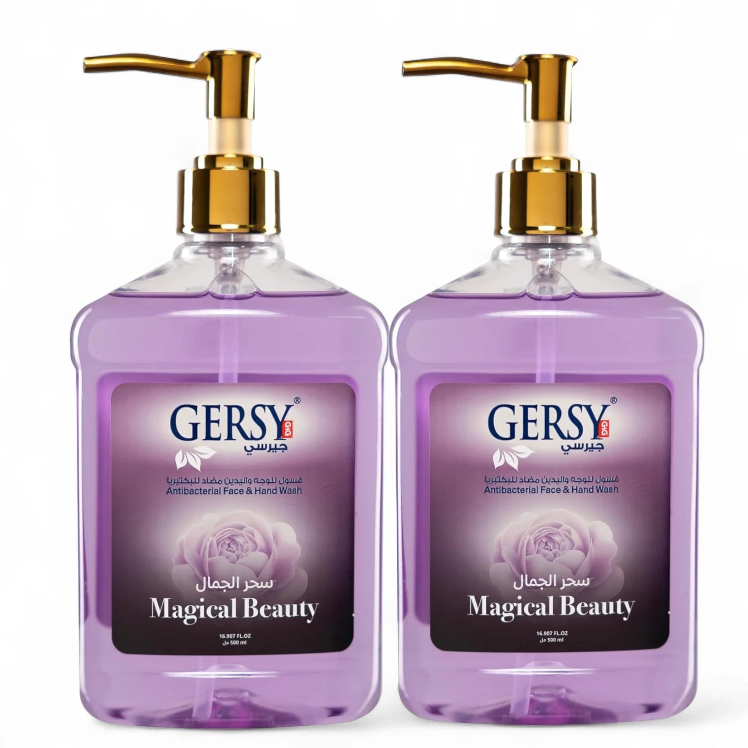 Gersy Magical Beauty Antibacterial Liquid Hand Wash – Pack of 2 x 500ml | Gentle Face & Hand Cleanser | Kills 99.9% of Germs | Soft & Refreshing Scent - Damoo