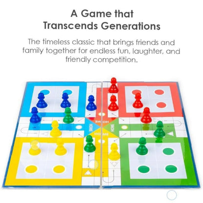 Magnetic Ludo & Snakes and Ladders Board Game Set for Kids & Adults | Classic Family Fun Multiplayer Game | Educational & Travel-Friendly Toy for Age 3+