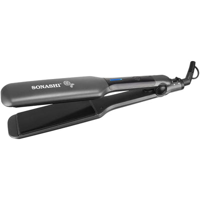 Sonashi SHS-2087 Professional Hair Straightener for Women – Ceramic Coated Flat Iron with Adjustable Temperature Up to 230°C, 360° Swivel Cord, PTC Heating & Auto Shut-Off – Sleek Black Design for All Hair Types - Damoo
