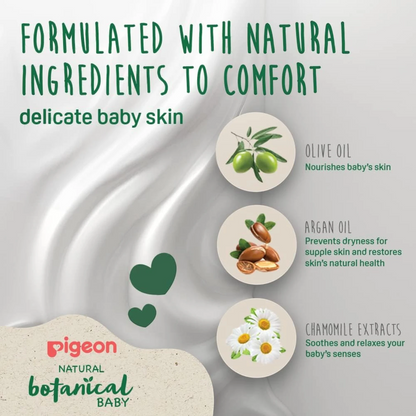 Pigeon Natural Botanical Baby Travel Set – 4 x 45ml | Mini Bath Essentials with Natural Ingredients | Tan Removal, Moisturizing & Travel-Friendly - Damoo