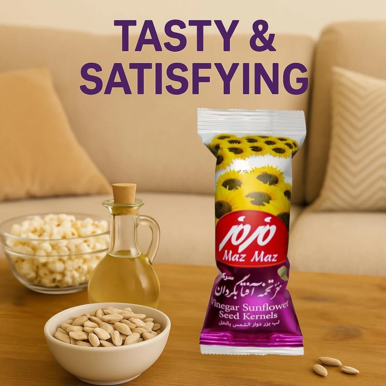 Maz Maz Vinegar Sunflower Seeds – 25g | Roasted & Seasoned Snack | Bold Vinegar Flavor | Crispy & Savory On-the-Go Treat - Damoo
