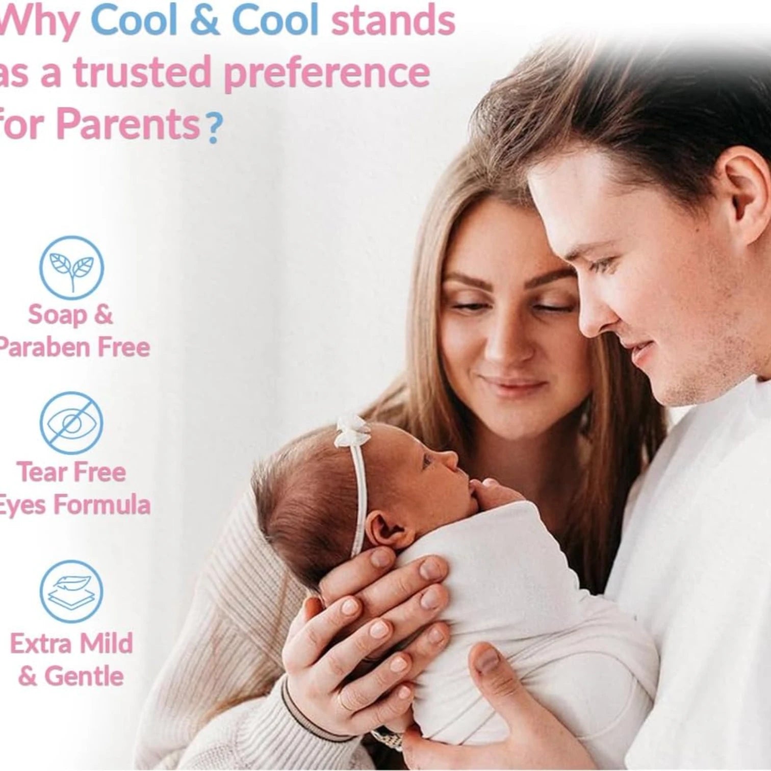 Cool & Cool Baby Shampoo 750ml – Tear-Free, Paraben-Free Baby Wash with Chamomile & Vitamin E | Gentle & Safe for Daily Use - Damoo