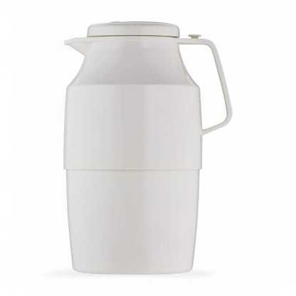 Helios Insulated Vacuum Jug 2.0L – White | Premium Plastic Thermos Flask with Q100 Glass Insert | German-Made Double-Wall Design for Excellent Heat Retention - Damoo