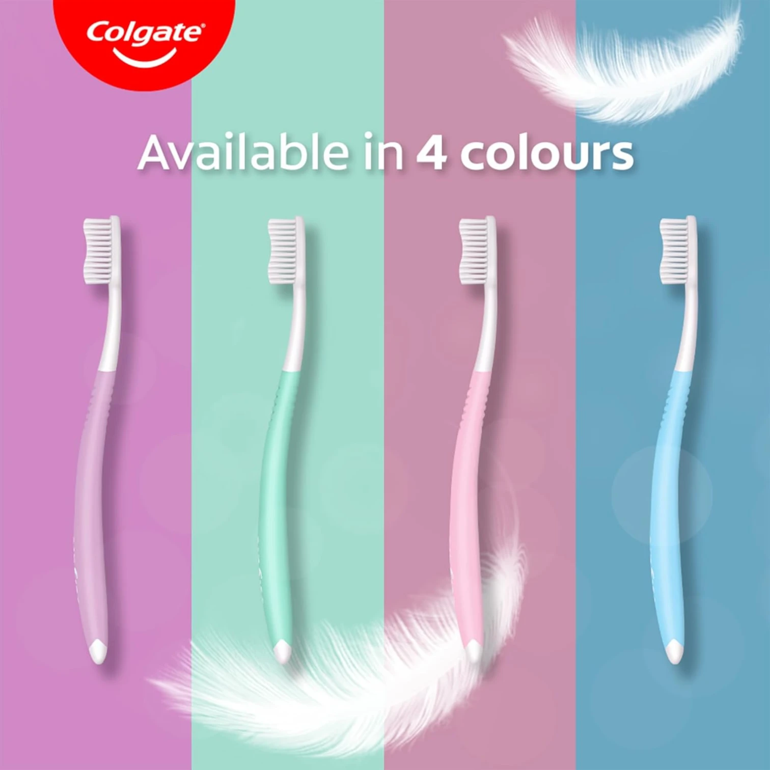Colgate Sensitive Toothbrush – Pack of 4 | Ultra-Soft Bristles, Flexible Neck & Gentle Cleaning for Sensitive Teeth & Gums - Damoo