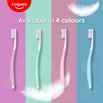 Colgate Sensitive Toothbrush – Pack of 4 | Ultra-Soft Bristles, Flexible Neck & Gentle Cleaning for Sensitive Teeth & Gums - Damoo