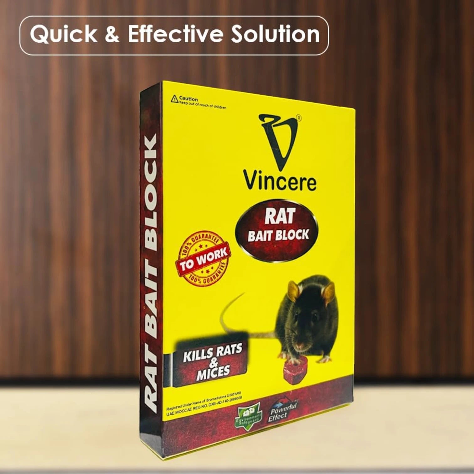 Vincere Rat Bait Block – 9 Pack | Powerful Rodent Killer Poison for Rats & Mice | Indoor & Outdoor Use with Bait Stations - Damoo