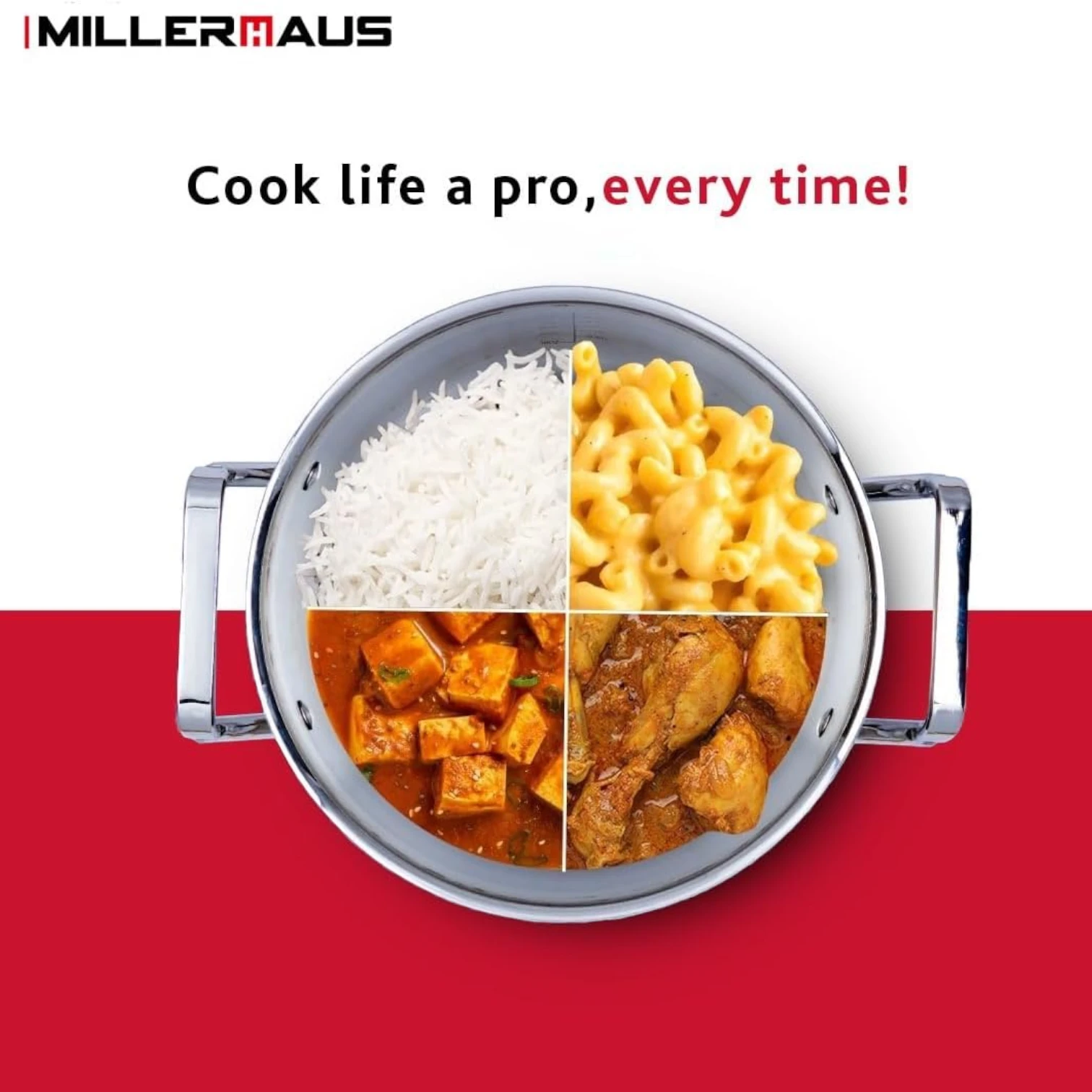 Millerhaus 9-Piece Stainless Steel Cookware Set – Premium 18/10 Steel, Saucepan, Frypan, Casseroles & Deep Pot with Lids, Durable & Induction Ready (MHIN-0832) - Damoo