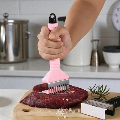 VOCEN Meat Tenderizer Tool with 11 Stainless Steel Blades – Manual Meat Tenderizing Hammer for Beef, Chicken, Pork & BBQ - Damoo