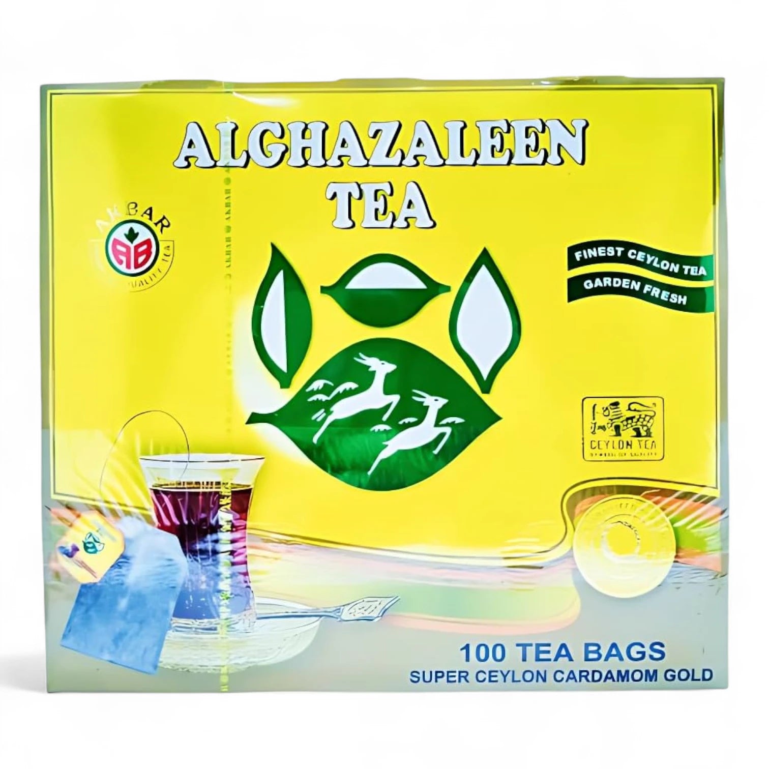 Al Ghazaleen Ceylon Tea with Cardamom – Premium Flavored Black Tea | Packed in Sri Lanka | Aromatic & Refreshing Blend - Damoo