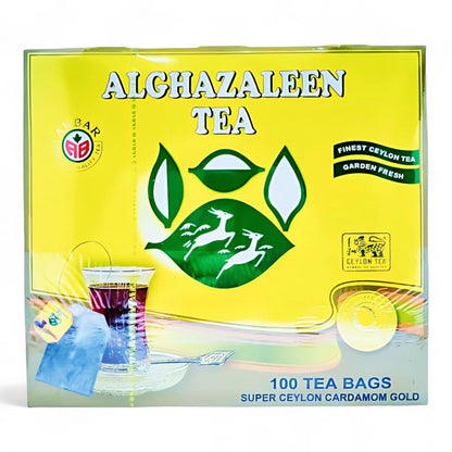Al Ghazaleen Ceylon Tea with Cardamom – Premium Flavored Black Tea | Packed in Sri Lanka | Aromatic & Refreshing Blend - Damoo