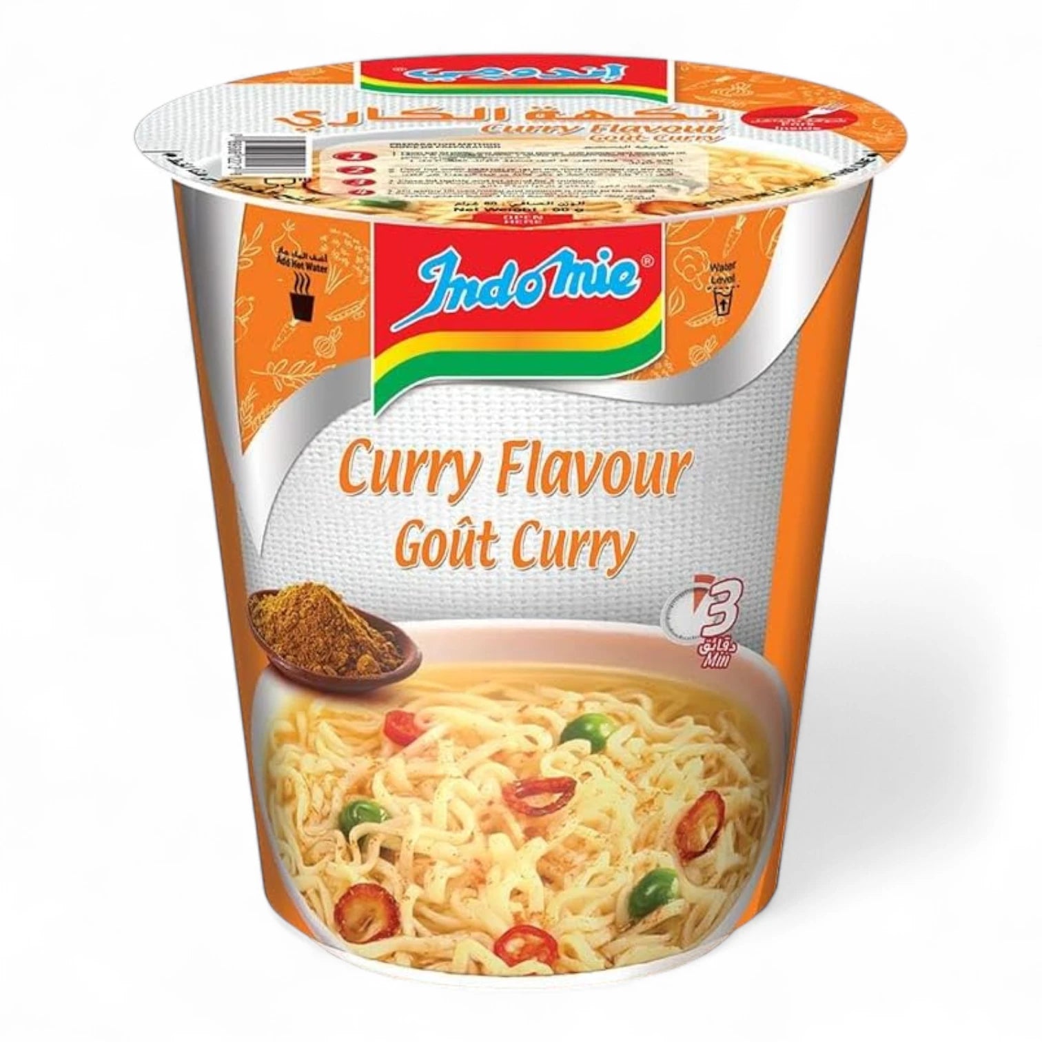 Indomie Curry Flavour Instant Cup Noodles | 60g | With Seasoning Powder & Sauce | Spicy & Savoury | Ready in 3 Minutes - Damoo
