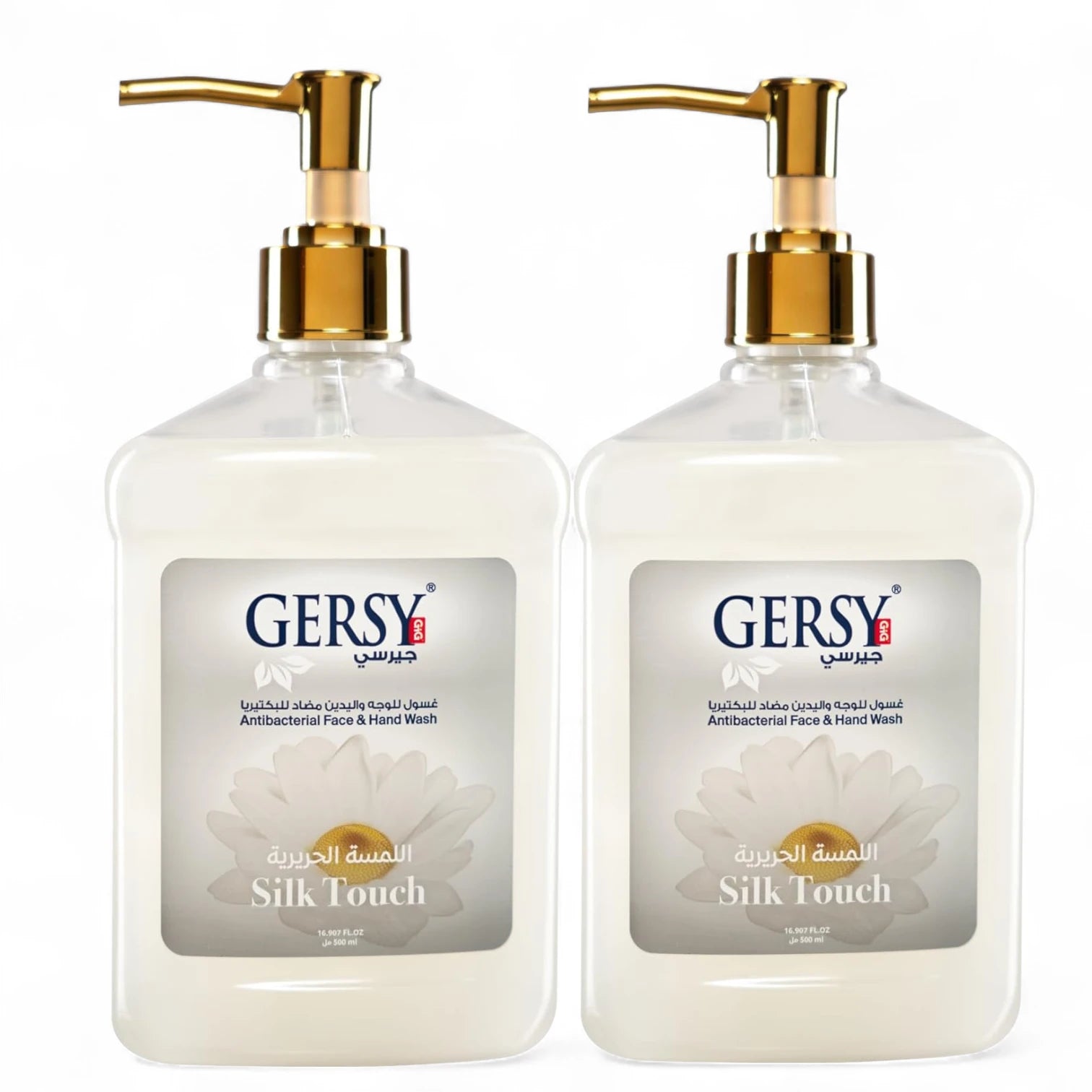 Gersy Silk Touch Purity Antibacterial Liquid Hand Wash – Pack of 2 x 500ml | Deep Cleansing for Hands & Face | Kills 99.9% of Germs | Gentle & Fresh Formula - Damoo