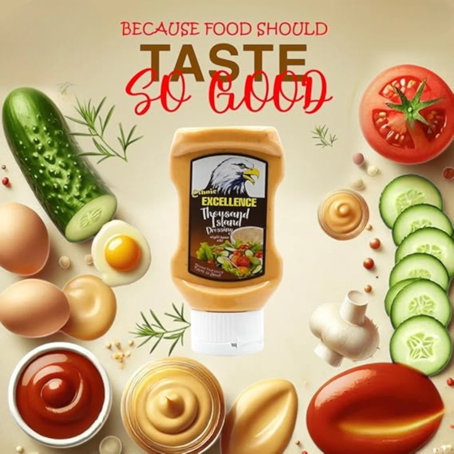 Excellence Thousand Island Dressing – Creamy & Tangy Flavor, 315ml Bottle – Perfect for Salads, Sandwiches & Dips - Damoo