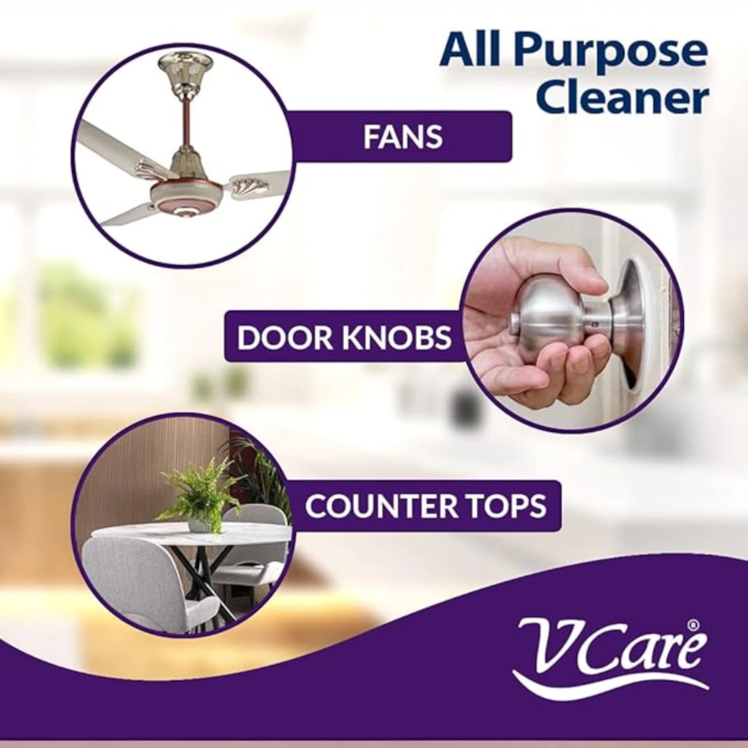 V Care All-Purpose Cleaner Spray – 750ml x 2 Pack | Versatile Multi-Surface Cleaner | Removes Tough Stains, Disinfects & Leaves Fresh Scent