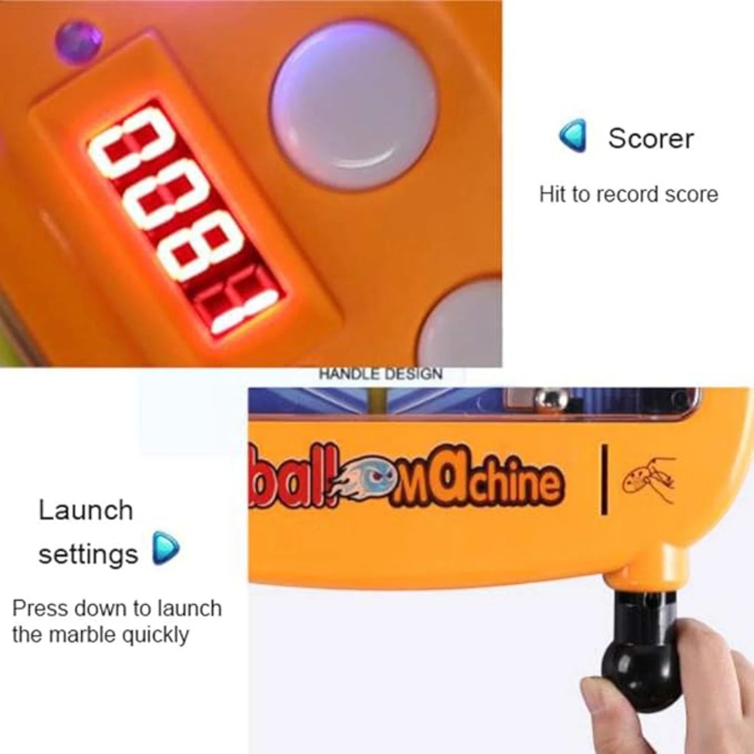 Huanuo Electronic Pinball Machine – Retro Arcade Game with Lights & Sounds, Four-Bar Design, 12 Coins | Parent-Child Interactive Toy for Kids 6+ & Adults
