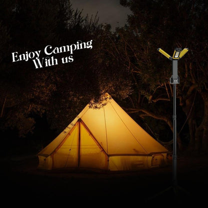 Toby’s VIP12 Max Camping Light – 5000mAh Rechargeable LED Outdoor Light with Tripod Stand | Multi-Mode Yellow & White Brightness up to 10000LM | Perfect for Camping, BBQ, Picnic & Desert Adventures - Damoo