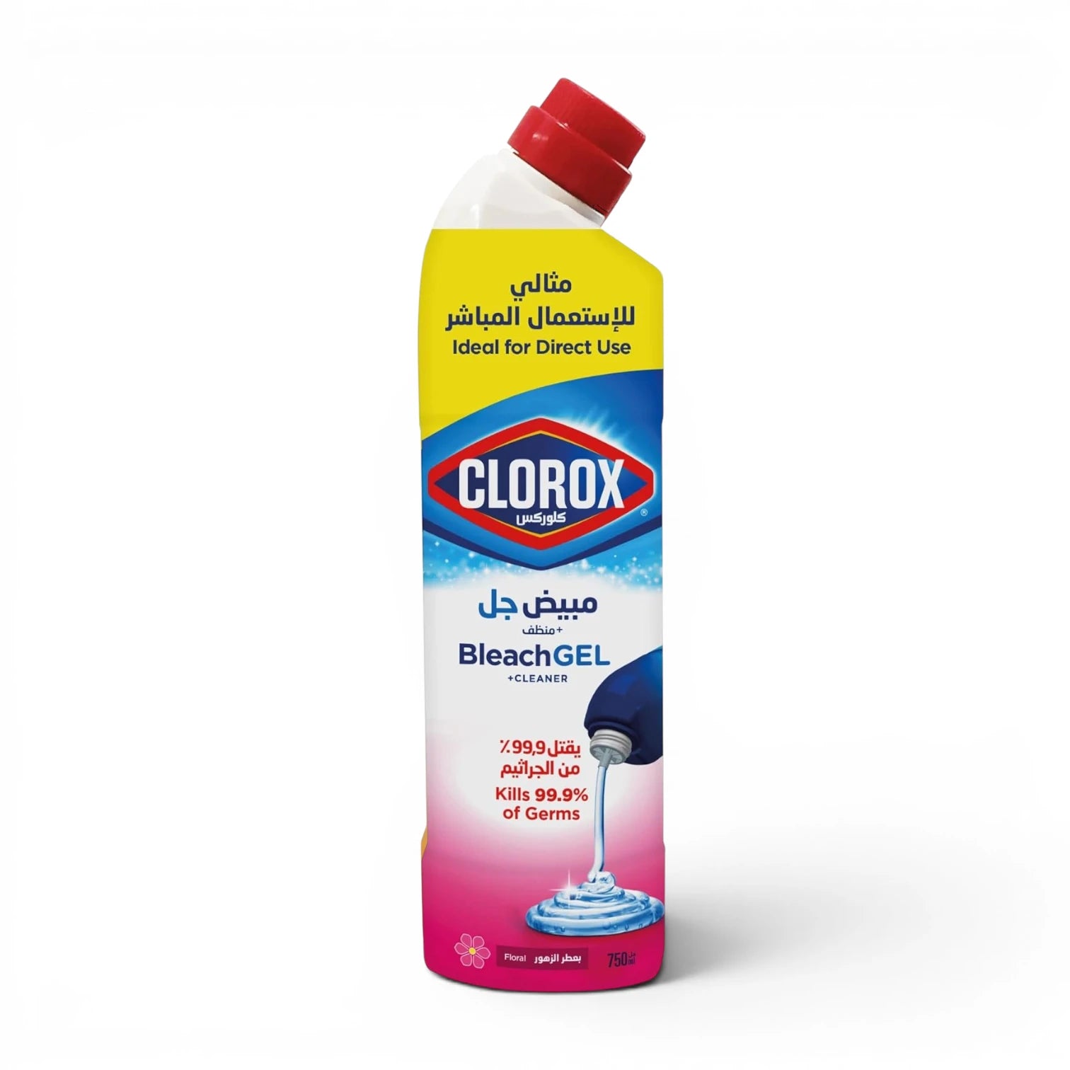 Clorox Bleach Gel Cleaner 750ml Floral Magic – Thick Formula Multi-Purpose Disinfectant for Bathroom, Kitchen, Floors & Laundry Stain Removal - Damoo