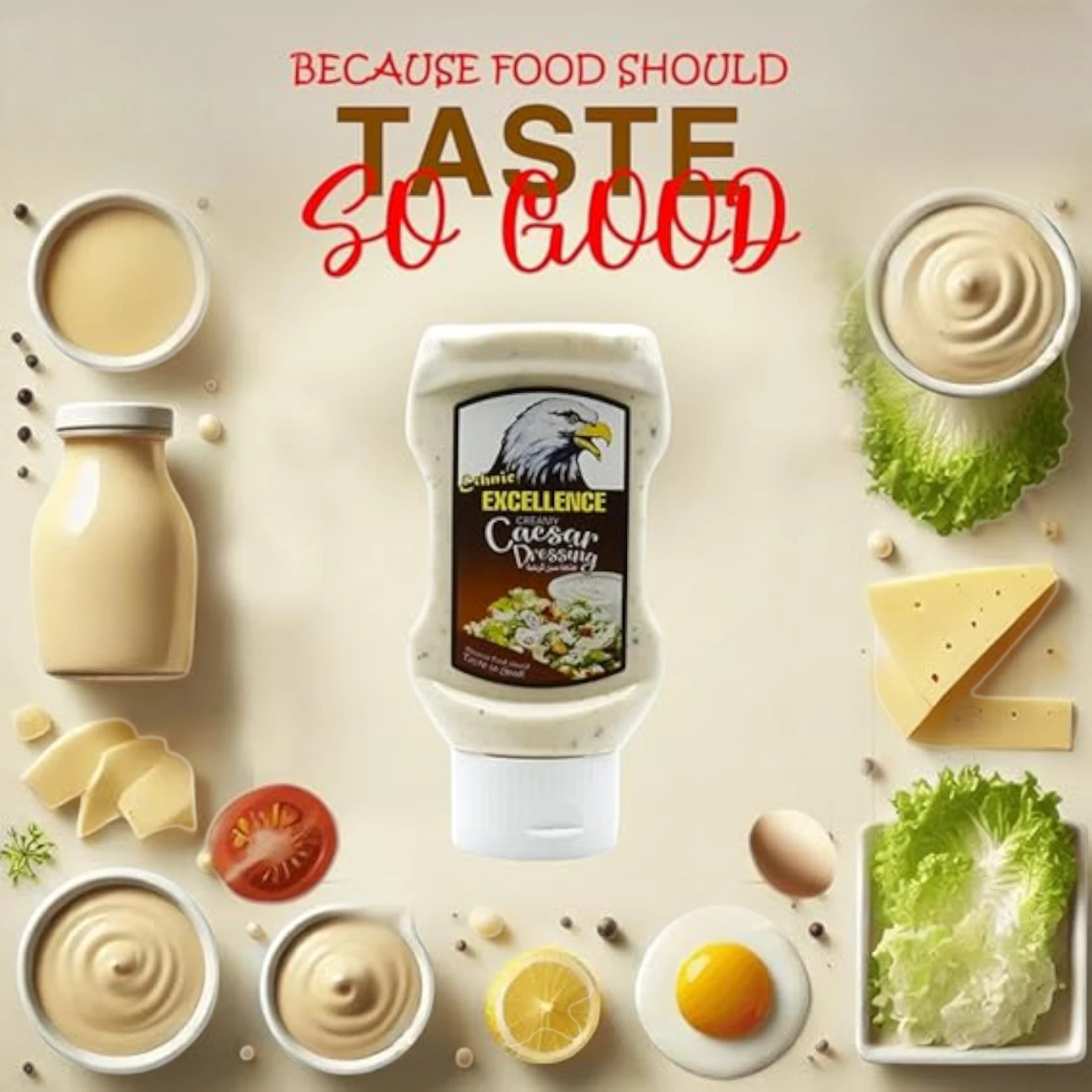 Excellence Caesar Dressing – Bold, Creamy & Classic Flavor in Every Pour – 315ml Bottle - Damoo