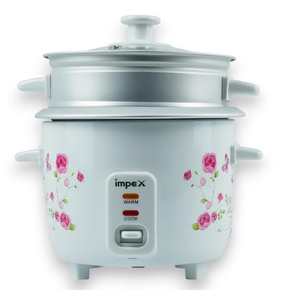 Impex RC 2805 Electric Rice Cooker 0.6L | 350W Compact Automatic Rice Cooker with Aluminum Inner Pot & Steamer Function | Easy Cooking & Keep Warm Feature