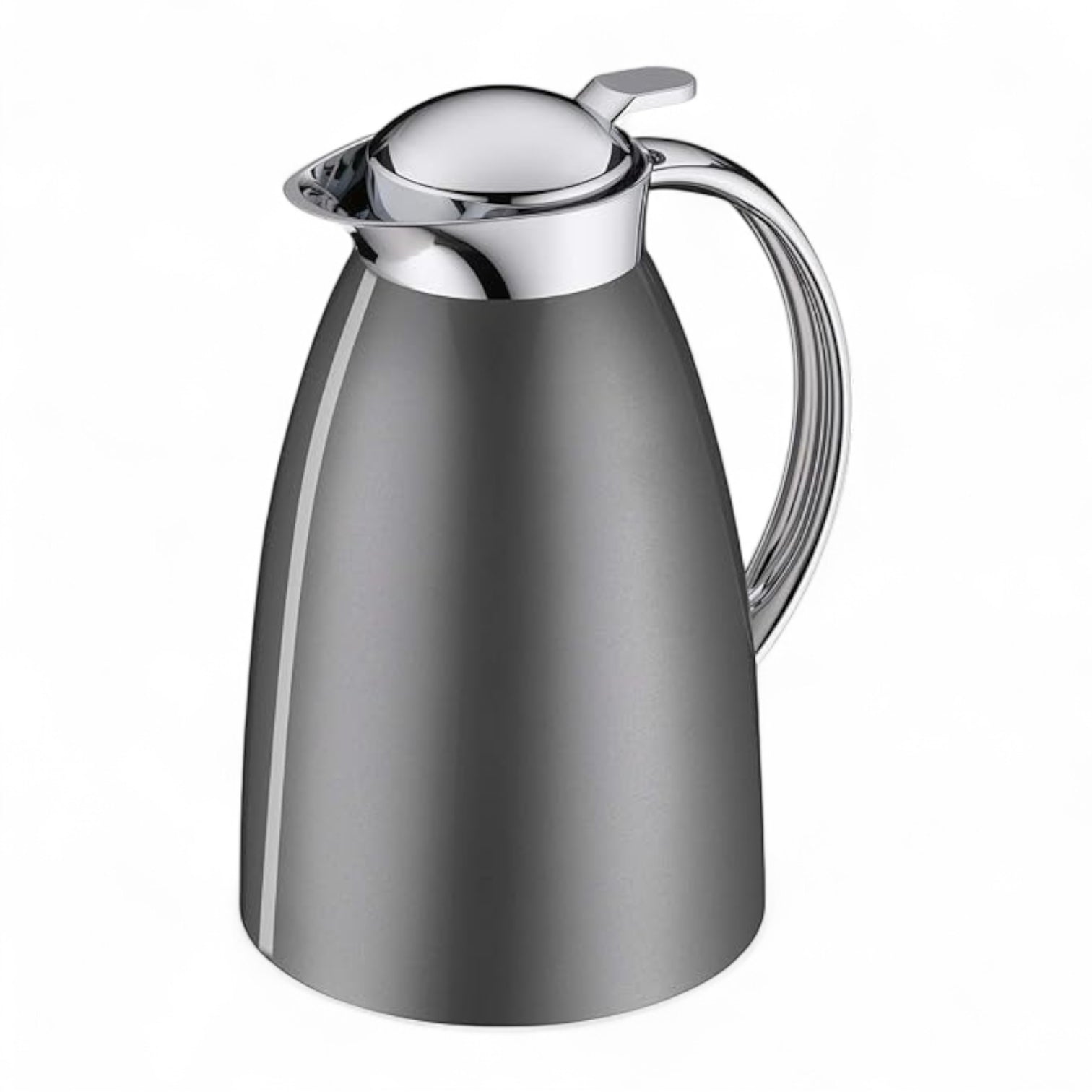 Emsa Campo 1.0L Thermos Flask – Grey ABS Plastic Vacuum Jug with Glass Liner, 100% Leak-Proof, One-Hand Air Control Pouring System, Easy-Clean Lid & German Quality Insulation - Damoo