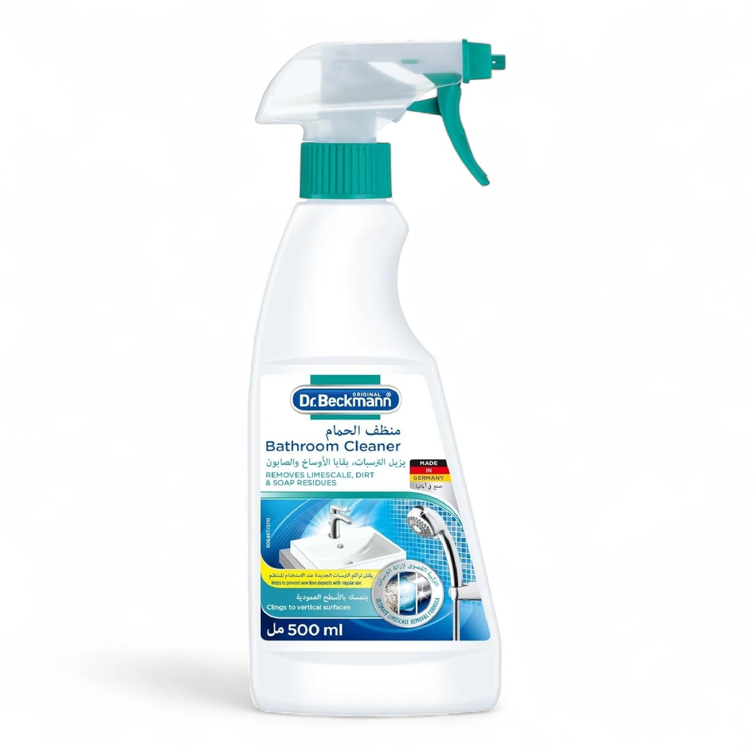 Dr. Beckmann Bathroom Cleaner Spray 500ml  | Removes Limescale, Soap Residues & Dirt | Powerful German Formula with Fresh Scent, Prevents New Deposits