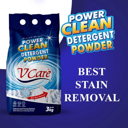 V Care Power Clean Laundry Detergent Powder 3Kg – Effortless Stain Removal, Long-Lasting Fragrance & Ultra Whitening Formula - Damoo