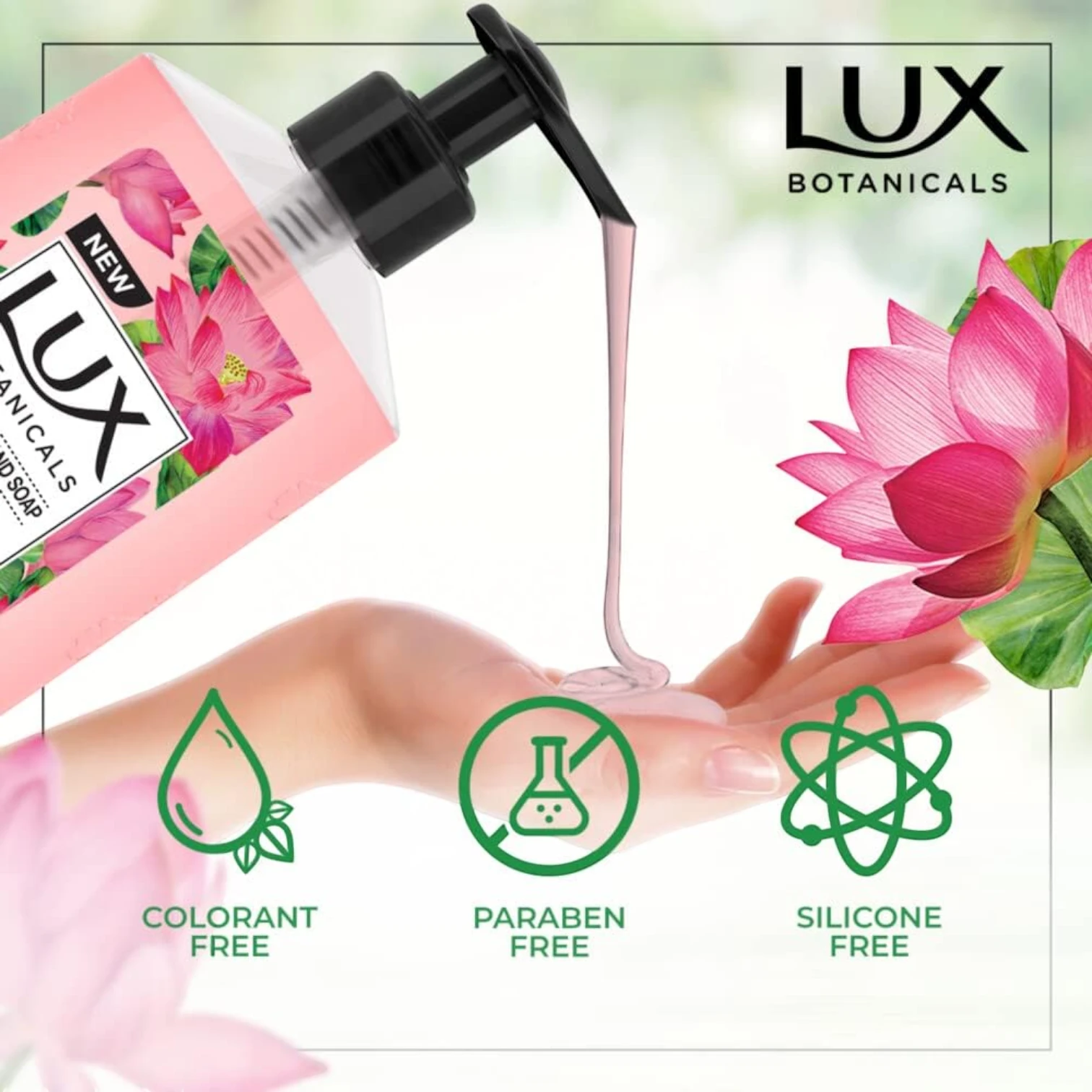 Lux Botanicals Hand Wash – Lotus & Honey – 500ml | Perfumed Liquid Soap with 100% Natural Extracts | Paraben-Free, Gentle Cleanser for All Skin Types - Damoo