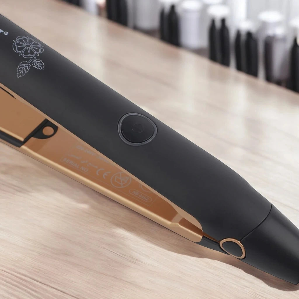 Sonashi Hair Straightener with Ceramic Coating Floating Plates – Max Temperature 200°C, PTC Heating, 360° Swivel Cord, Lock Function & On/Off Switch – Compact Flat Iron for All Hair Types – 35W, Black - SHS-2067N - Damoo