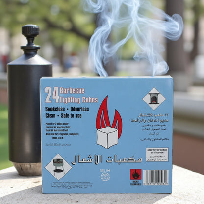 Salim Barbecue Lighting Cubes – 24 Smokeless & Odourless Fire Starters for Charcoal, Wood, Fireplaces & Campfires