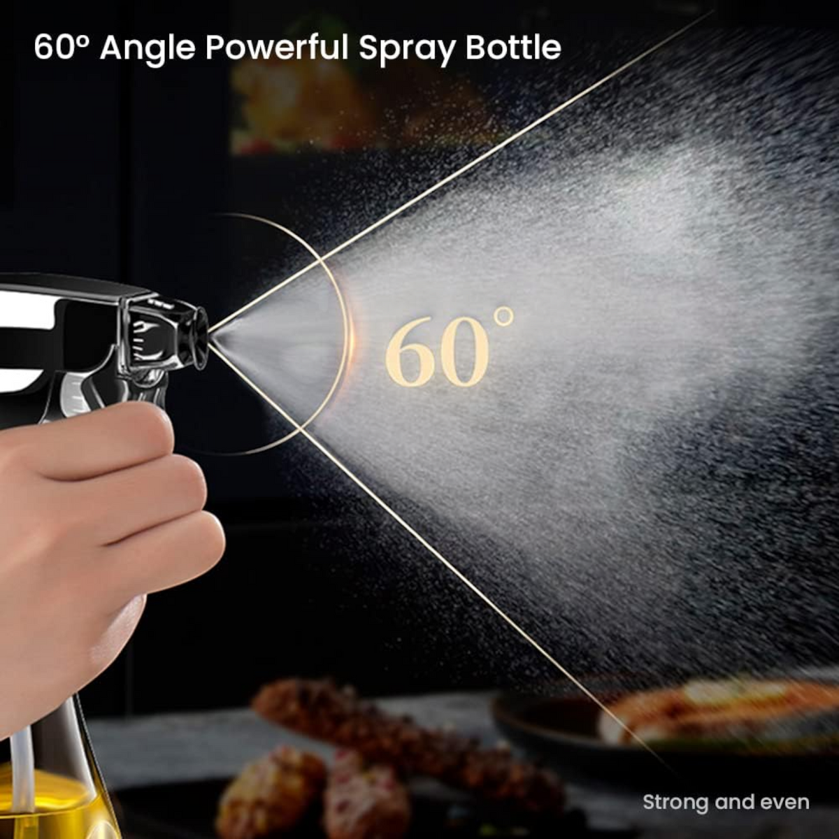 Multi-Purpose Oil Sprayer Bottle for Cooking, Air Fryer & BBQ with Adjustable Spray Nozzle, Trigger Pump & Leak-Resistant Design (21H x 10.5L × 6.5W CM) - Damoo