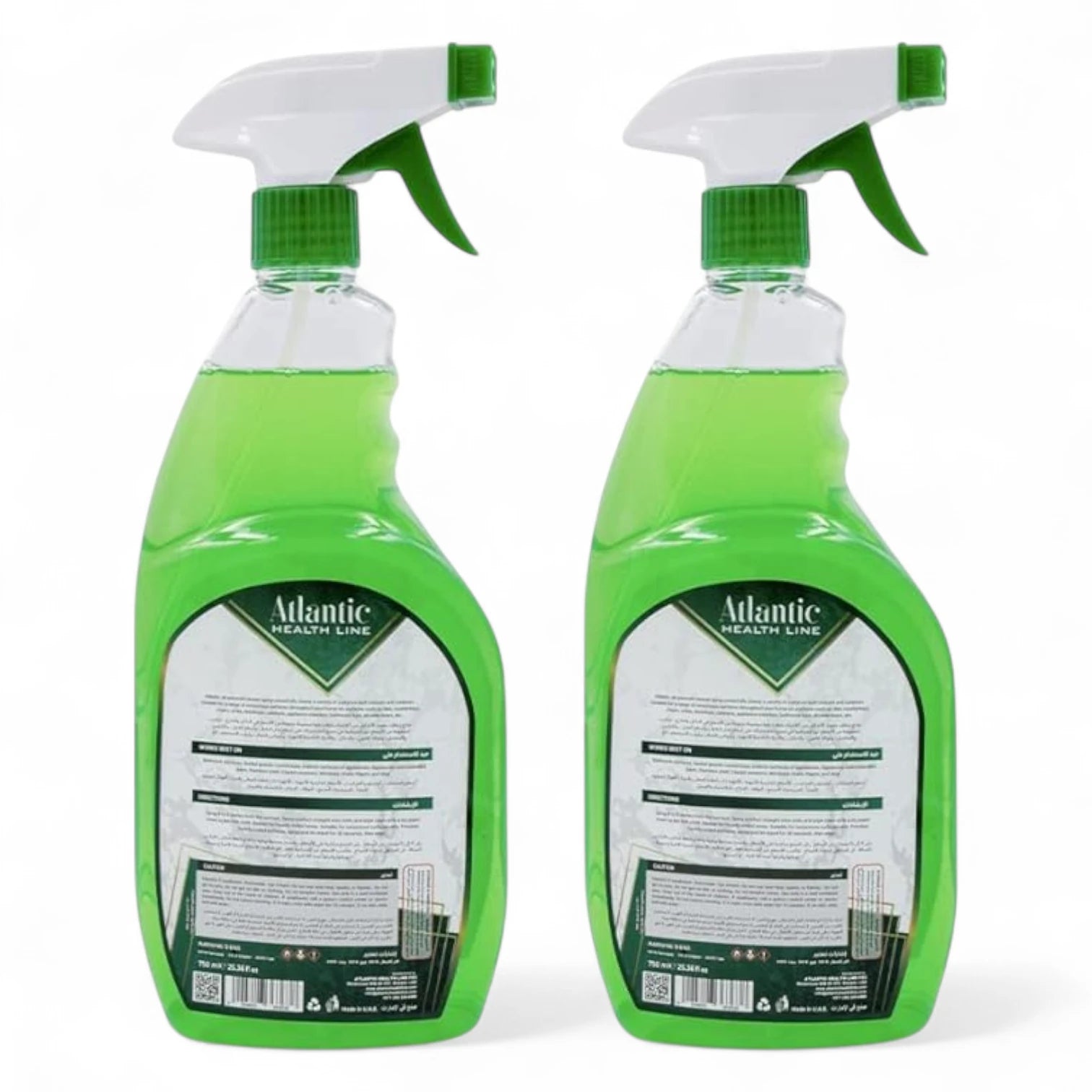Atlantic All-Purpose Glass Cleaner Spray – 750ml x 2 | Streak-Free Shine, Removes Dirt, Fingerprints & Grease | Kitchen, Bathroom & Window Cleaning - Damoo