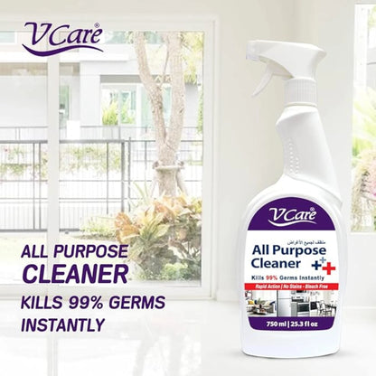 V Care All-Purpose Cleaner Spray – 750ml x 2 Pack | Versatile Multi-Surface Cleaner | Removes Tough Stains, Disinfects & Leaves Fresh Scent