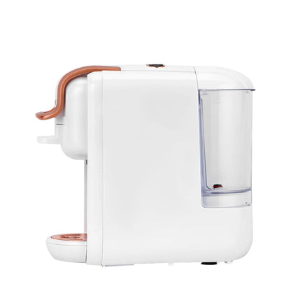 Geepas 4-in-1 Capsule Coffee Machine – 20 Bar Single Serve Espresso Maker with 600ml Water Tank, Compatible with Nespresso, Dolce Gusto, Ground Coffee & Caffitaly – Adjustable Brew Sizes, Auto Clean & Shut-Off – White - Damoo