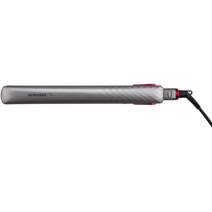 Sonashi Hair Straightener with Ceramic Coating Plates – LCD Display, Max Temperature 200°C, 360° Swivel Cord, Fast Heat-Up, Auto Shut-Off – Frizz-Free, Salon-Quality Styling – Silver, 35W - SHS-2024N - Damoo