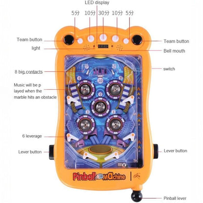 Huanuo Electronic Pinball Machine – Retro Arcade Game with Lights & Sounds, Four-Bar Design, 12 Coins | Parent-Child Interactive Toy for Kids 6+ & Adults