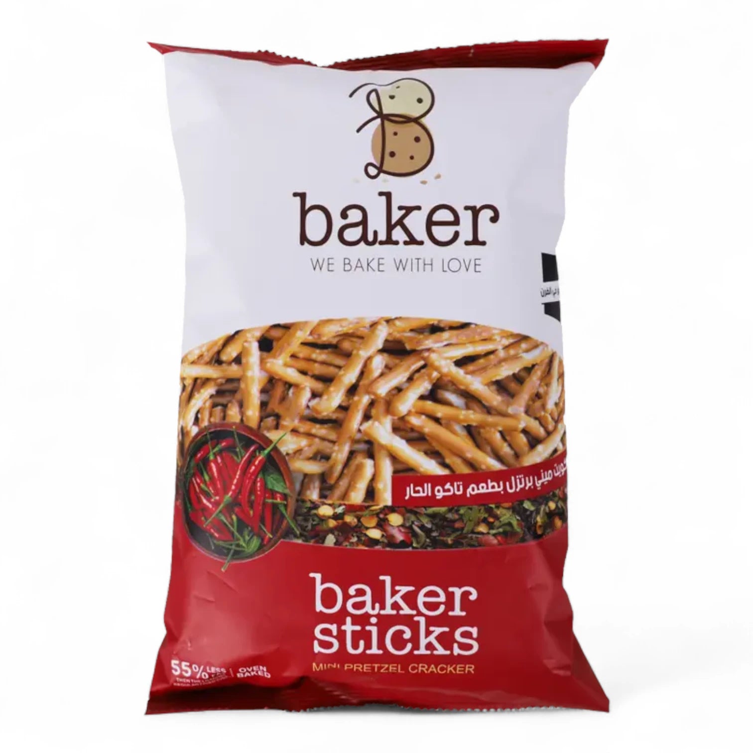 Baker Mini Pretzel with Taco Seasoning – 250g | Crispy Baked Snack with Chili & Lemon Flavor – Perfect for Movie Nights & Parties - Damoo