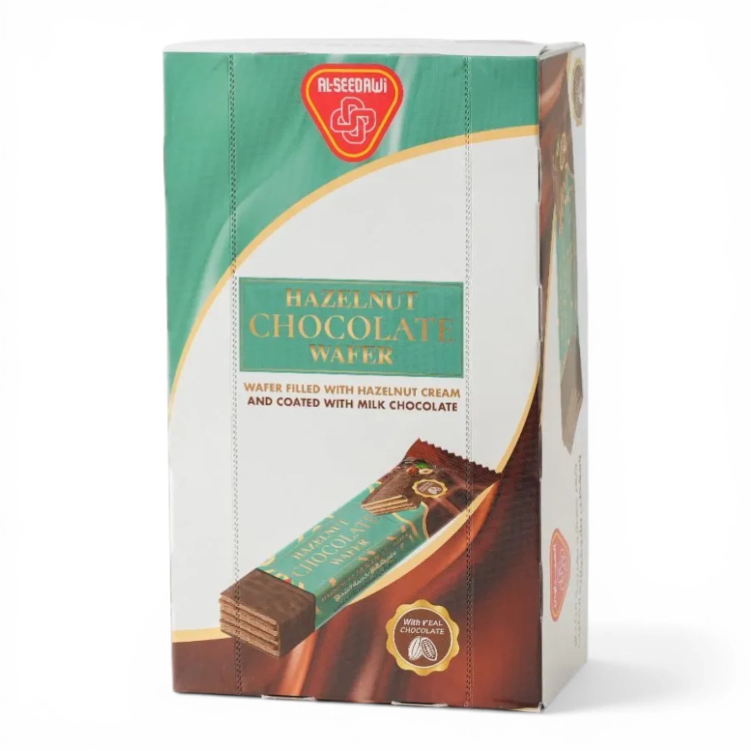 Al Seedawi Hazelnut Chocolate Wafer Multipack 24 x 20g – Crispy Wafer Biscuits Filled with Hazelnut Cream & Coated in Milk Chocolate - Damoo