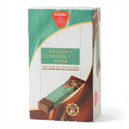 Al Seedawi Hazelnut Chocolate Wafer Multipack 24 x 20g – Crispy Wafer Biscuits Filled with Hazelnut Cream & Coated in Milk Chocolate - Damoo