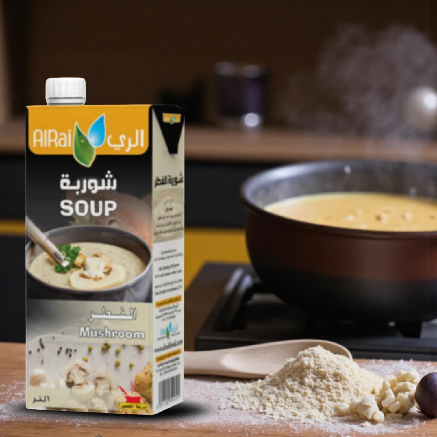 Al Rai Creamy Mushroom Soup 1L – Ready-to-Serve Savory Soup for Quick Meals or Gourmet Bases - Damoo